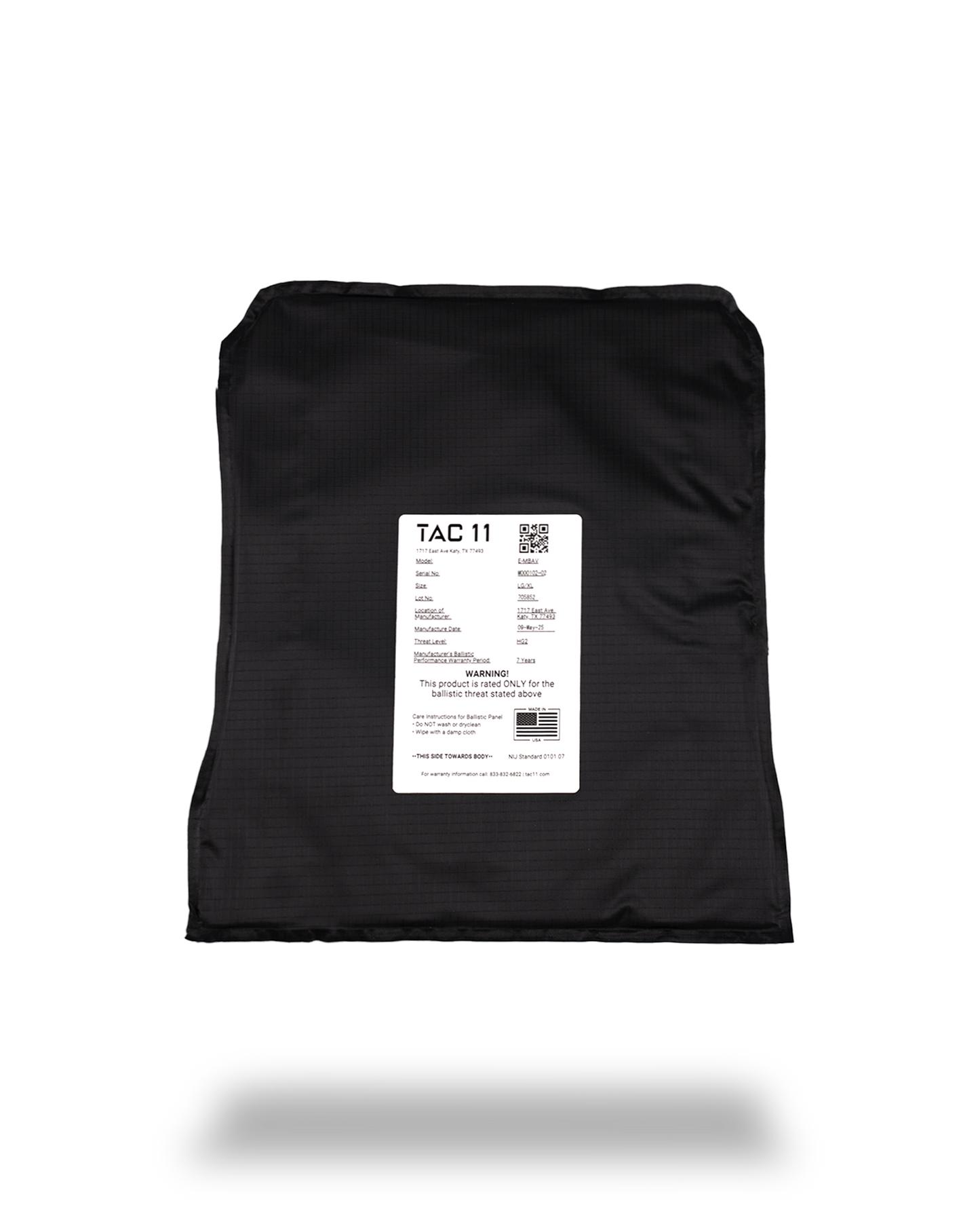 TAC-11 E-MBAV Soft Armor Inserts