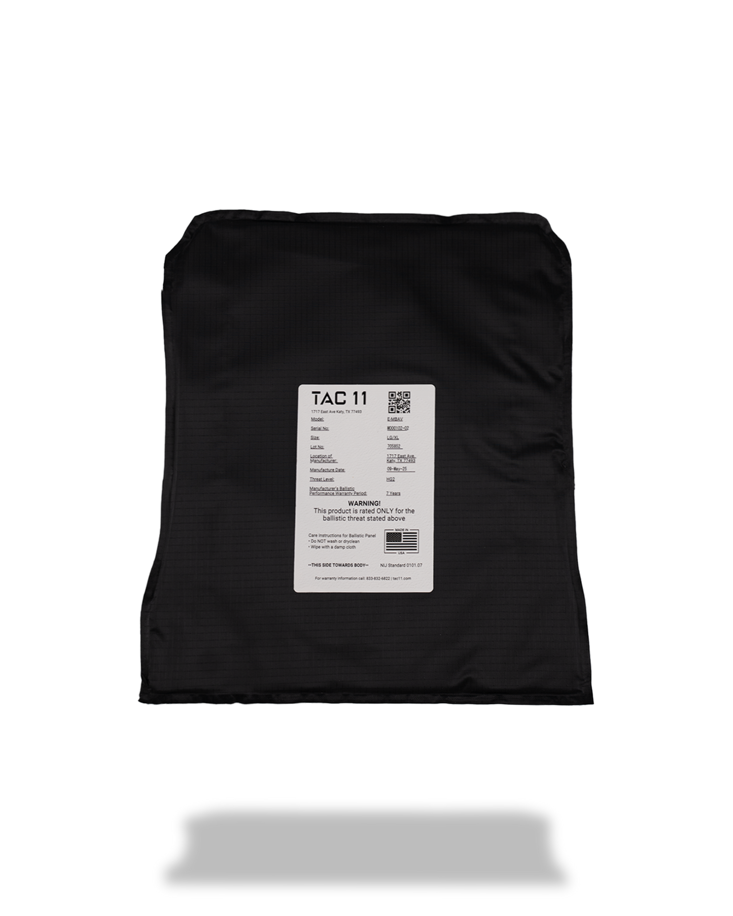 TAC-11 E-MBAV Soft Armor Inserts